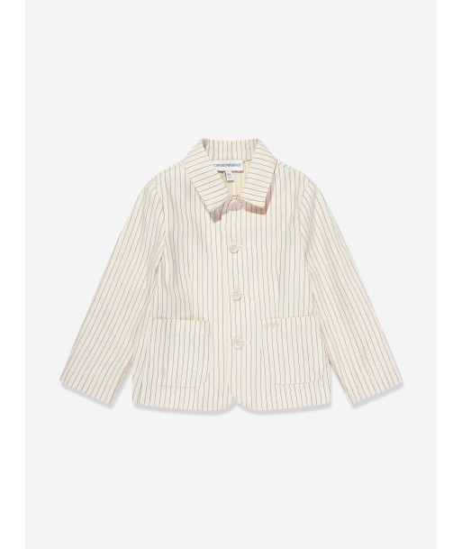 Emporio Armani Baby Boys Striped Linen Jacket in Ivory l'évolution des habitudes 