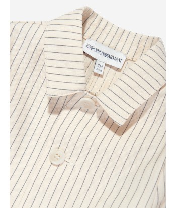 Emporio Armani Baby Boys Striped Linen Jacket in Ivory l'évolution des habitudes 