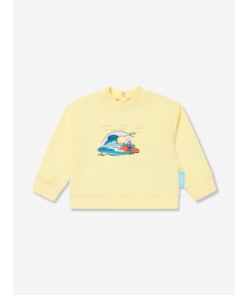 Emporio Armani Baby Boys Smurf Sweatshirt in Yellow brillant des détails fins