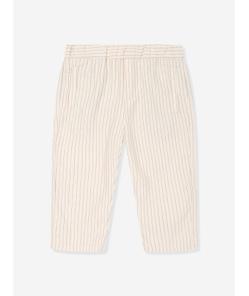 Emporio Armani Baby Boys Striped Linen Trousers in Ivory rembourrage situé sous