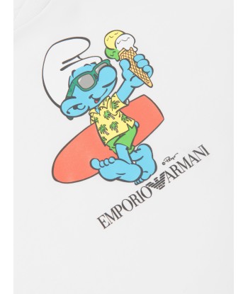 Emporio Armani Baby Boys Smurf T-Shirt in White de technologie