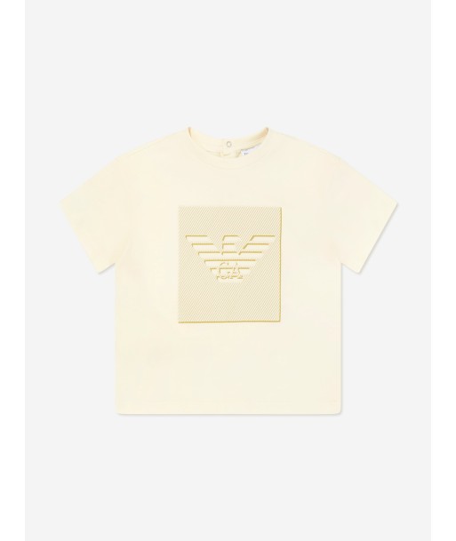 Emporio Armani Baby Boys Logo Print T-Shirt in Beige 50% de réduction en Octobre 2024