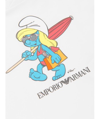 Emporio Armani Baby Girls Smurfette T-Shirt in White Venez acheter