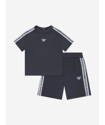 Emporio Armani Baby Boys Short Set in Navy vente chaude votre 