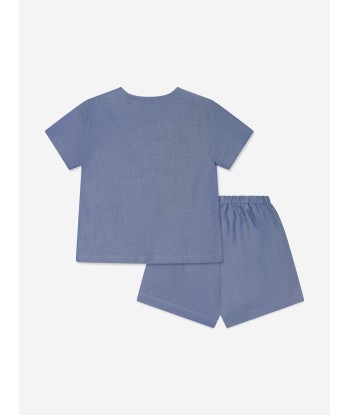 Emporio Armani Baby Boys Chambray Short Set in Blue l'achat 