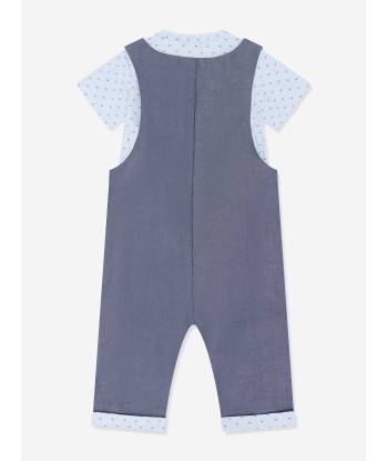 Emporio Armani Baby Boys Dungarees Romper in Blue pour bénéficier 