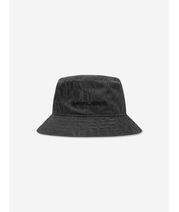 Emporio Armani Boys Logo Bucket Hat in Navy de votre