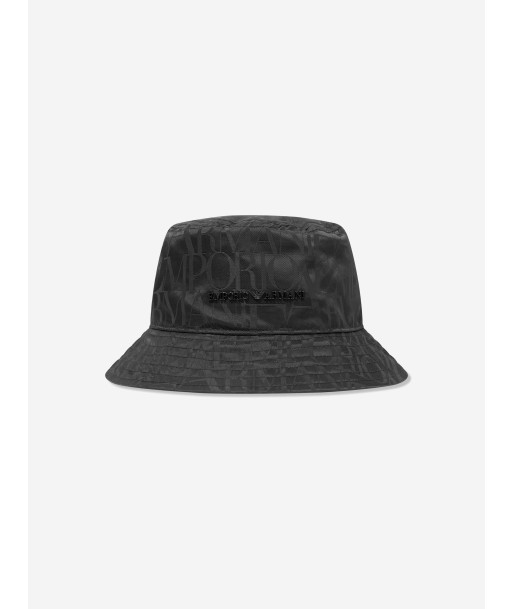 Emporio Armani Boys Logo Bucket Hat in Navy de votre