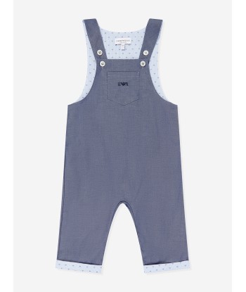 Emporio Armani Baby Boys Dungarees Romper in Blue pour bénéficier 