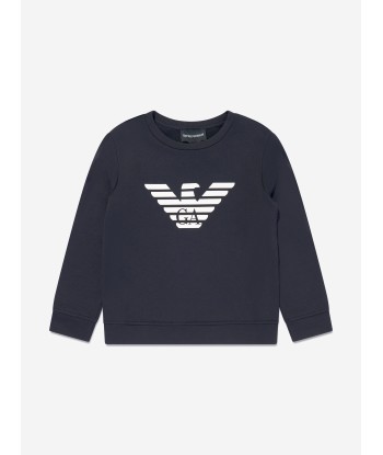 Emporio Armani Boys Logo Sweatshirt in Navy soldes