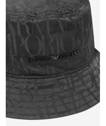 Emporio Armani Boys Logo Bucket Hat in Navy de votre