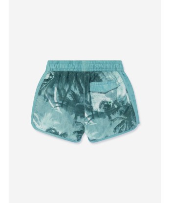 Emporio Armani Baby Boys Palm Leaf Swim Shorts in Green Voir les baskets