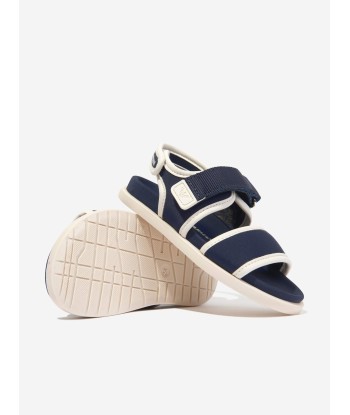 Emporio Armani Kids Logo Sandals in Navy paiement sécurisé