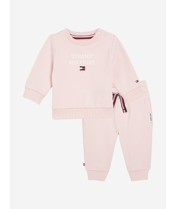 Tommy Hilfiger Baby Girls Logo Tracksuit in Pink destockage