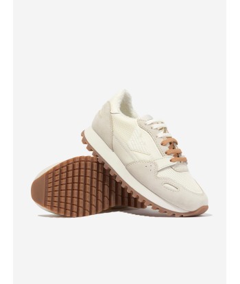 Emporio Armani Boys Logo Trainers in Beige 2023