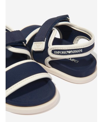 Emporio Armani Kids Logo Sandals in Navy paiement sécurisé