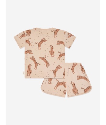 Konges Sløjd Kids Tiger Short Set in Beige de pas cher