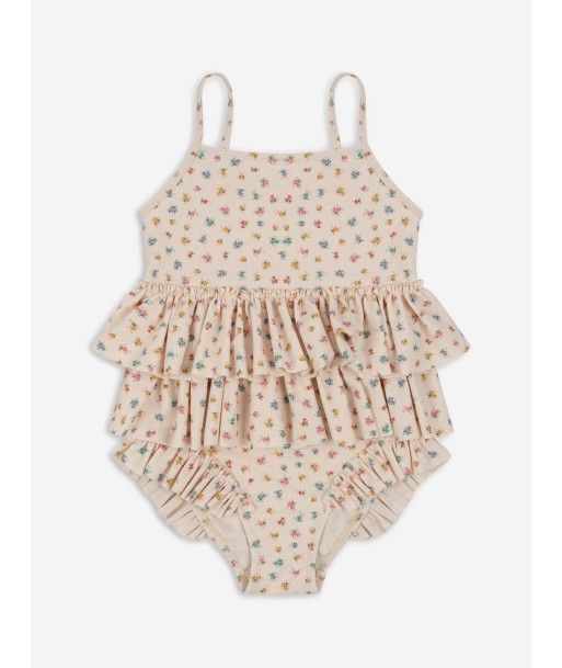 Konges Sløjd Girls Bloomie Sprinkle Manuca Frill Swimsuit in Beige Comparez plus de prix