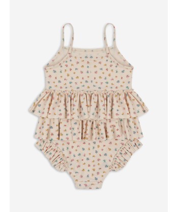 Konges Sløjd Girls Bloomie Sprinkle Manuca Frill Swimsuit in Beige Comparez plus de prix