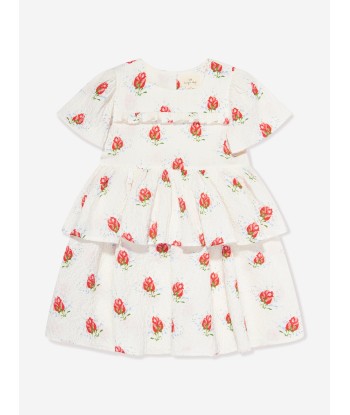 Konges Sløjd Girls Vita Rosa Elin Frill Dress in Multicolour meilleur choix