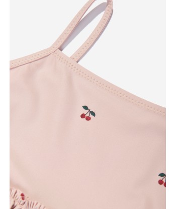 Konges Sløjd Girls Cherry Manuca Frill Swimsuit in Beige destockage