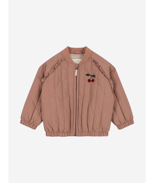 Konges Sløjd Girls Juno Frill Cherry Bomber Jacket in Pink la livraison gratuite