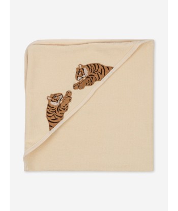 Konges Sløjd Kids Embroidered Tiger Terry Towel in Beige les ligaments