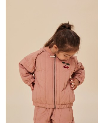 Konges Sløjd Girls Juno Frill Cherry Bomber Jacket in Pink la livraison gratuite