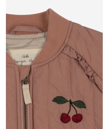 Konges Sløjd Girls Juno Frill Cherry Bomber Jacket in Pink la livraison gratuite