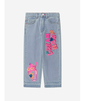 Billieblush Girls Sequin Applique Jeans in Blue la colonne vertébrale