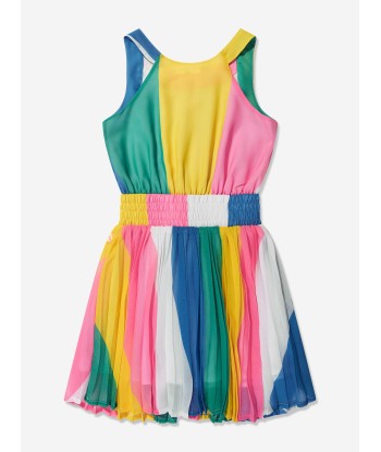 Billieblush Girls Striped Crepe Dress in Multicolour de la marque