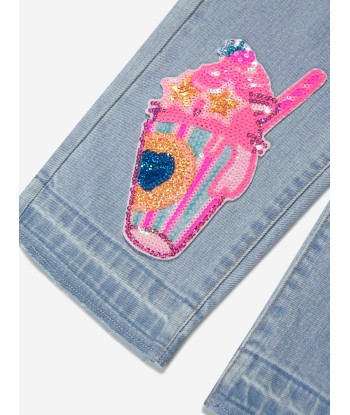 Billieblush Girls Sequin Applique Jeans in Blue la colonne vertébrale