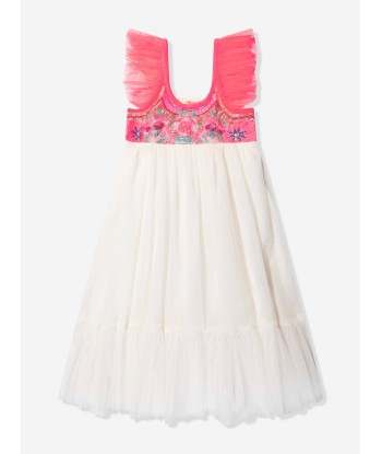 Billieblush Girls Sequinned Tulle Dress in White shop