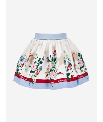 Monnalisa Girls Stars And Flower Skirt in White les muscles