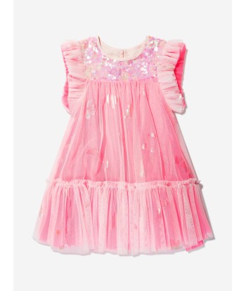 Billieblush Girls Sequinned Tulle Dress in Pink Livraison rapide