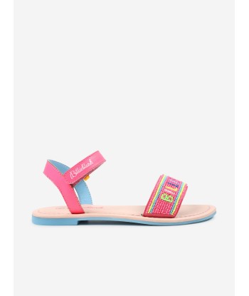 Billieblush Girls Logo Sandals in Pink d'Europe débarque