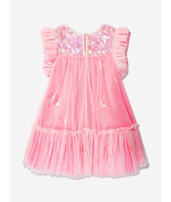 Billieblush Girls Sequinned Tulle Dress in Pink Livraison rapide