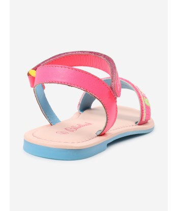 Billieblush Girls Logo Sandals in Pink d'Europe débarque