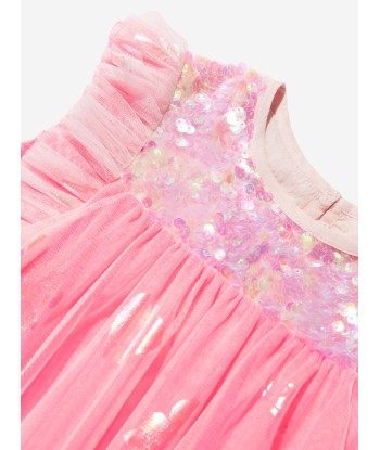 Billieblush Girls Sequinned Tulle Dress in Pink Livraison rapide