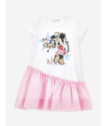 Monnalisa Girls Minnie Mouse Dress in White offre 