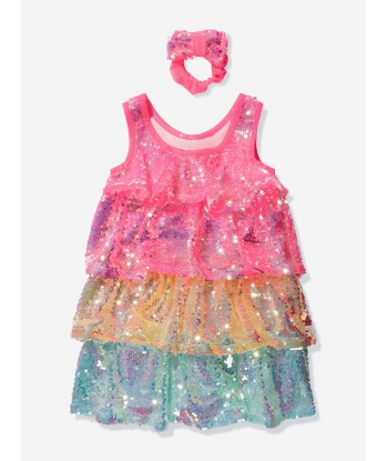 Billieblush Girls Sequin Dress With Scrunchie in Multicolour pour bénéficier 