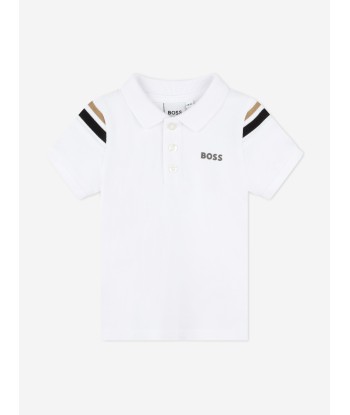 BOSS Baby Boys Logo Polo Shirt in White une grave pollution 