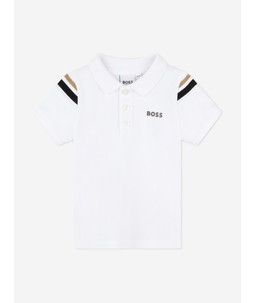 BOSS Baby Boys Logo Polo Shirt in White une grave pollution 