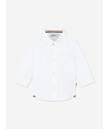 BOSS Baby Boys Long Sleeve Shirt in White solde