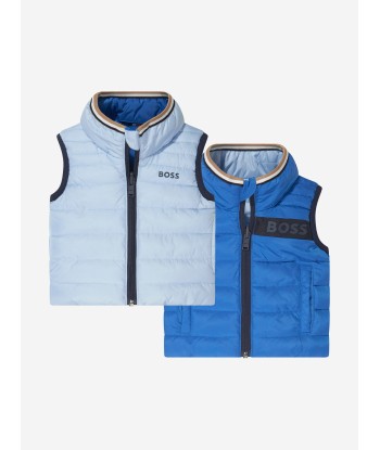 BOSS Baby Boys Reversible Gilet in Blue en ligne