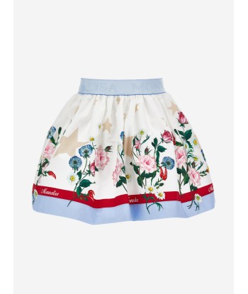 Monnalisa Girls Stars And Flower Skirt in White les muscles