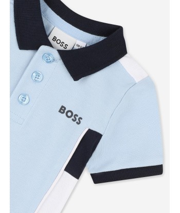 BOSS Baby Boys Logo Polo Shirt in Blue la livraison gratuite