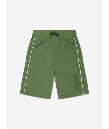 BOSS Boys Embroidered Logo Shorts in Green acheter en ligne