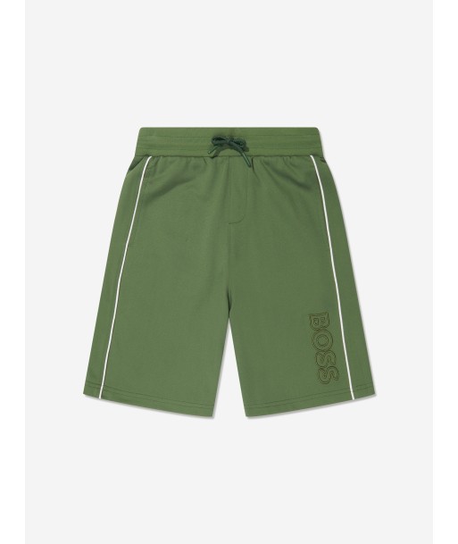 BOSS Boys Embroidered Logo Shorts in Green acheter en ligne