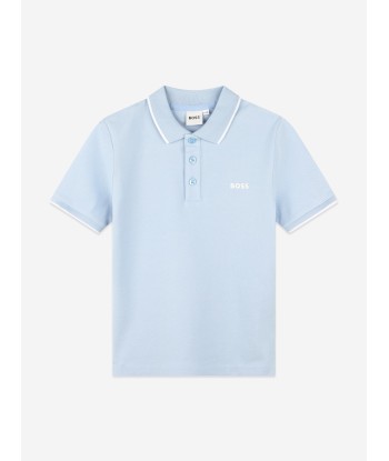 BOSS Boys Logo Print Polo Shirt in Blue votre restaurant rapide dans 